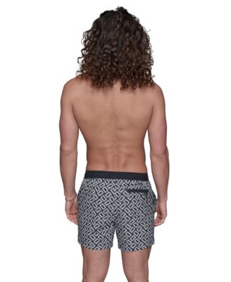 Men's Regular-Fit Quick-Dry 5" Swim Trunks with Boxer Brief Liner