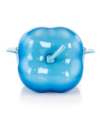 Pepper Shaped 3 Quart Enameled Cast Iron Casserole in Blue