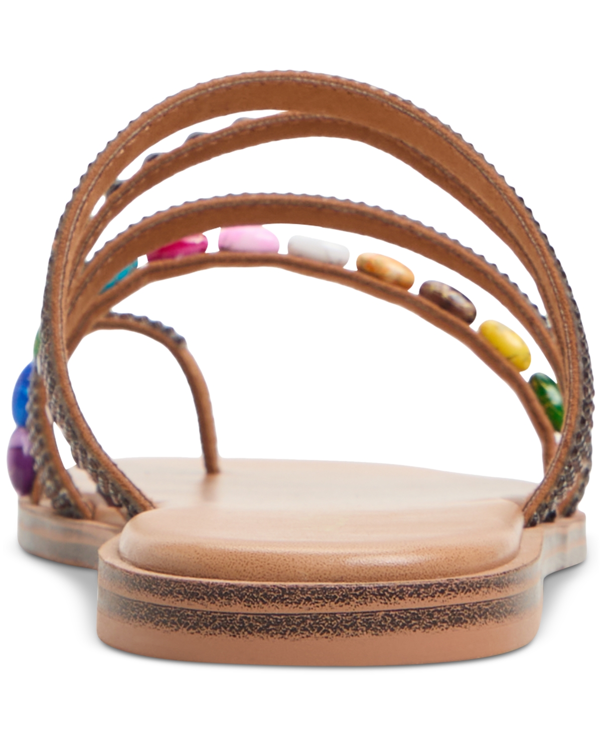 Shop Aldo Women's Lindya Embellished Strappy Toe-loop Flat Sandals In Cognac Multi