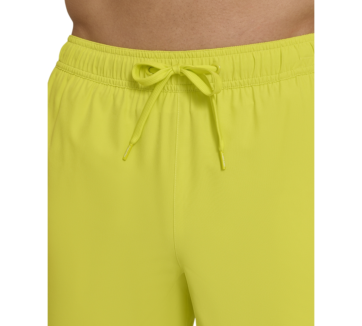 Calvin Klein Men's Core Euro Regular-fit Quick-dry 5" Swim Trunks With Compression Short Liner In Citrus