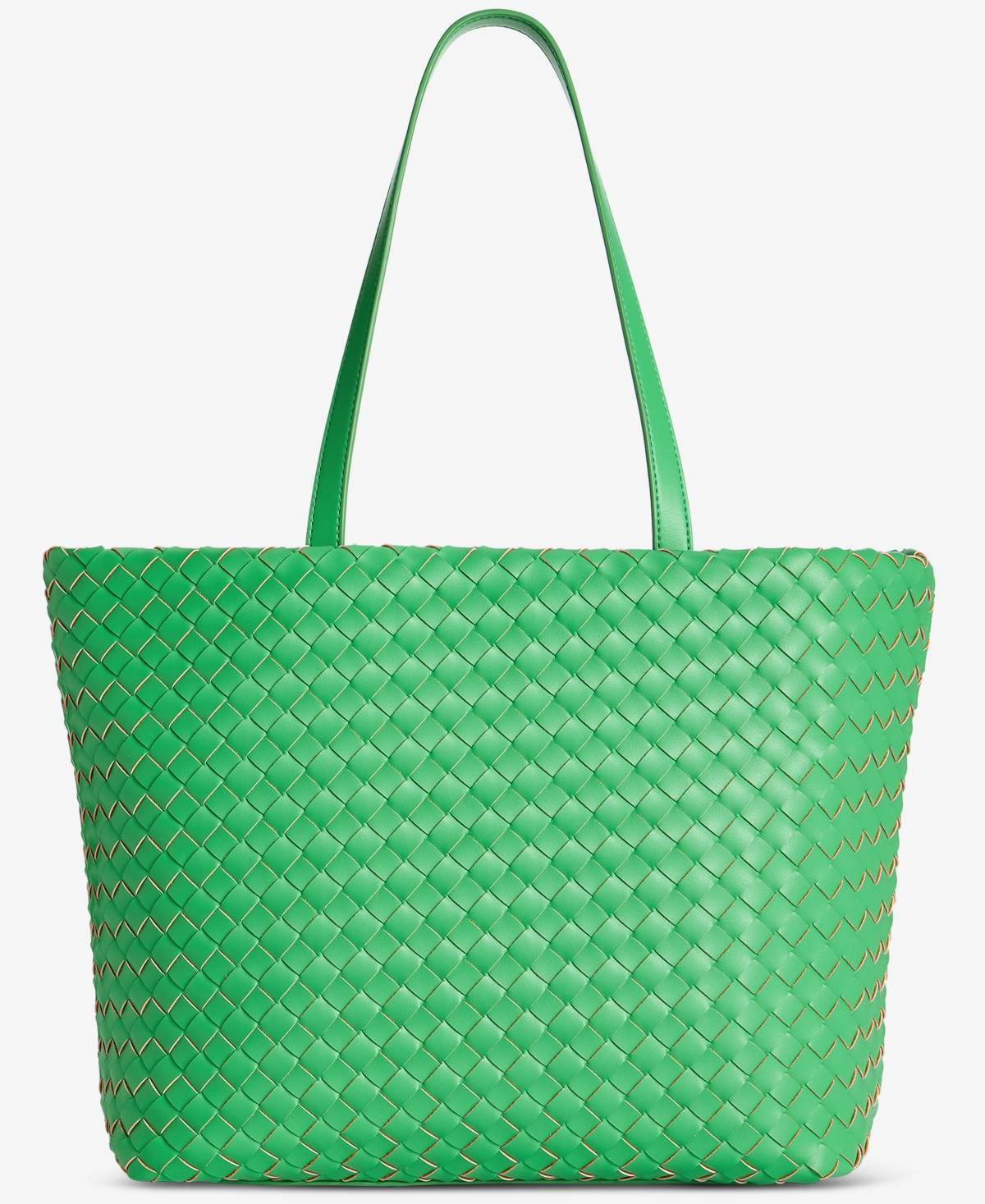 On 34th Extra-large Woven Tote, Exclusively At Macy's In Bright Green