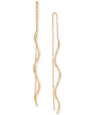 Twisted Threader Earrings in 10k Yellow Gold