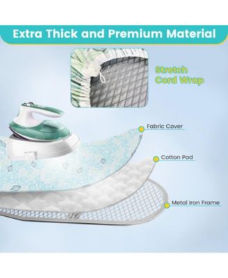 Foldable Ironing Board with Iron Rest and Adjustable Height