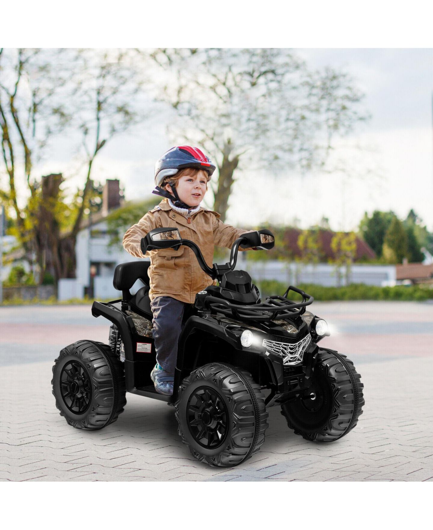 Детская игрушка Slickblue 12V Kids Ride On ATV 4 Wheeler with MP3 and Headlights, цвет: Чёрный — фото 5