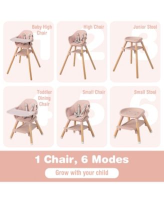 6-in-1 Baby High Chair with Removable Dishwasher and Safe Tray