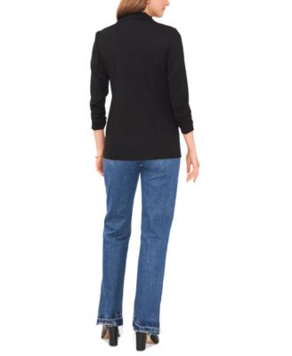 Women's Ruched-Sleeve Ponte Blazer