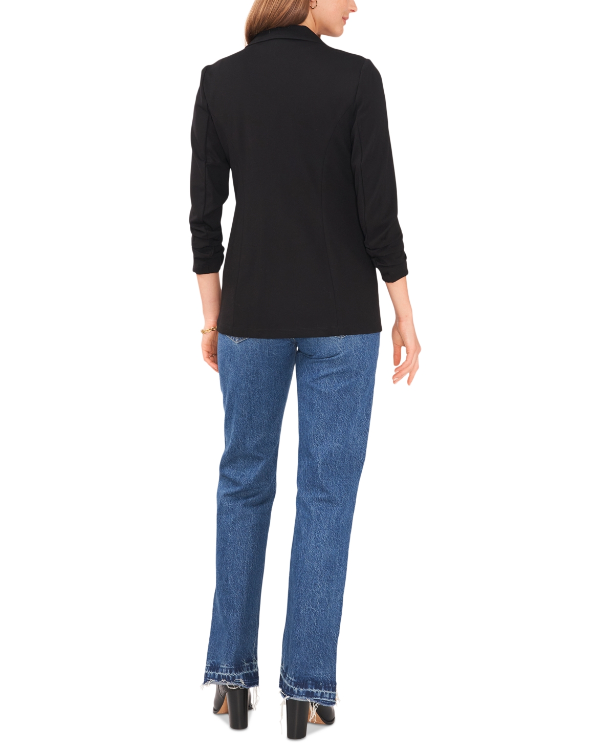 VINCE CAMUTO WOMEN'S RUCHED-SLEEVE PONTE BLAZER 