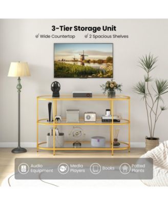 3-Tier TV Stand Console Table with Shelves Modern Entertainment Center for Living Room