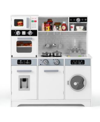 Pretend Play Kitchen Toy Set with Kitchen Accessories Real Lights and Sounds for Interactive Fun