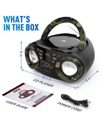 Portable CD Player Boombox with AM/FM Stereo and Bluetooth