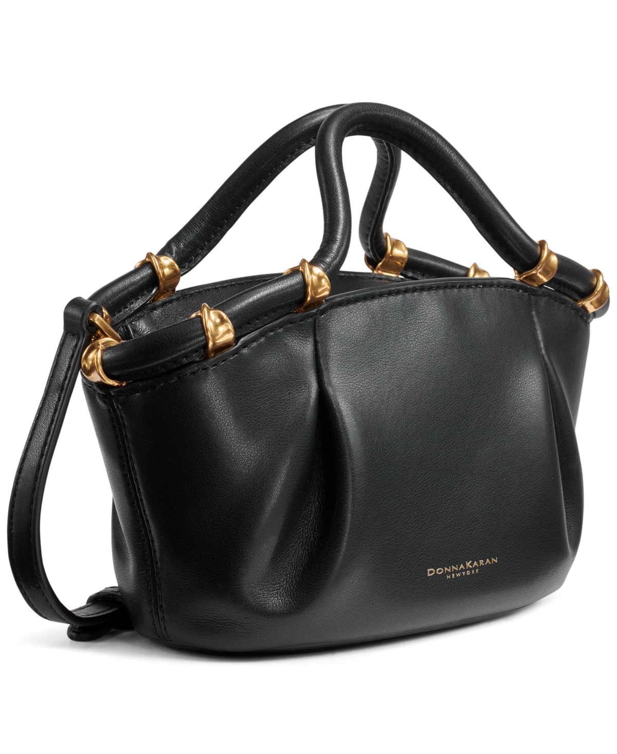 Donna Karan Chiffon Mini Crossbody Bag In Black,gold