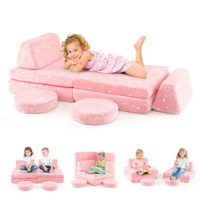 Modular Kids Play Couch Set Glow-in-the-Dark with Portable Handles Fun and Versatile Seating for Toddlers