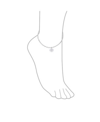 Nautical Compass Anklet Ankle Bracelet Sterling Silver 9-10 Inch