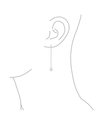 Pear Shaped Dangle Earrings with Opal Inlay on Sterling Silver Chain