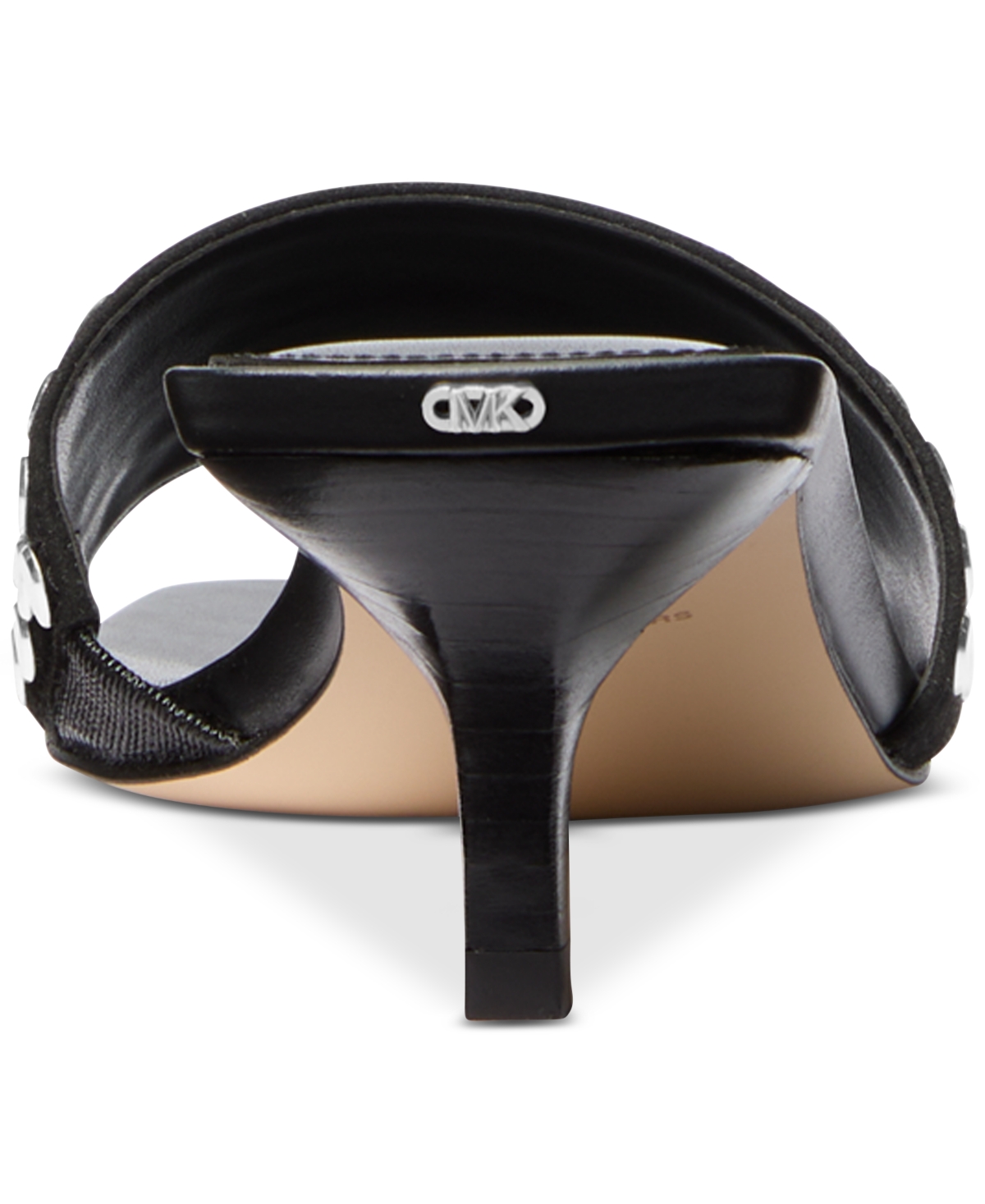 Michael Kors Merriam Studded Kitten Heel Sandal In Black