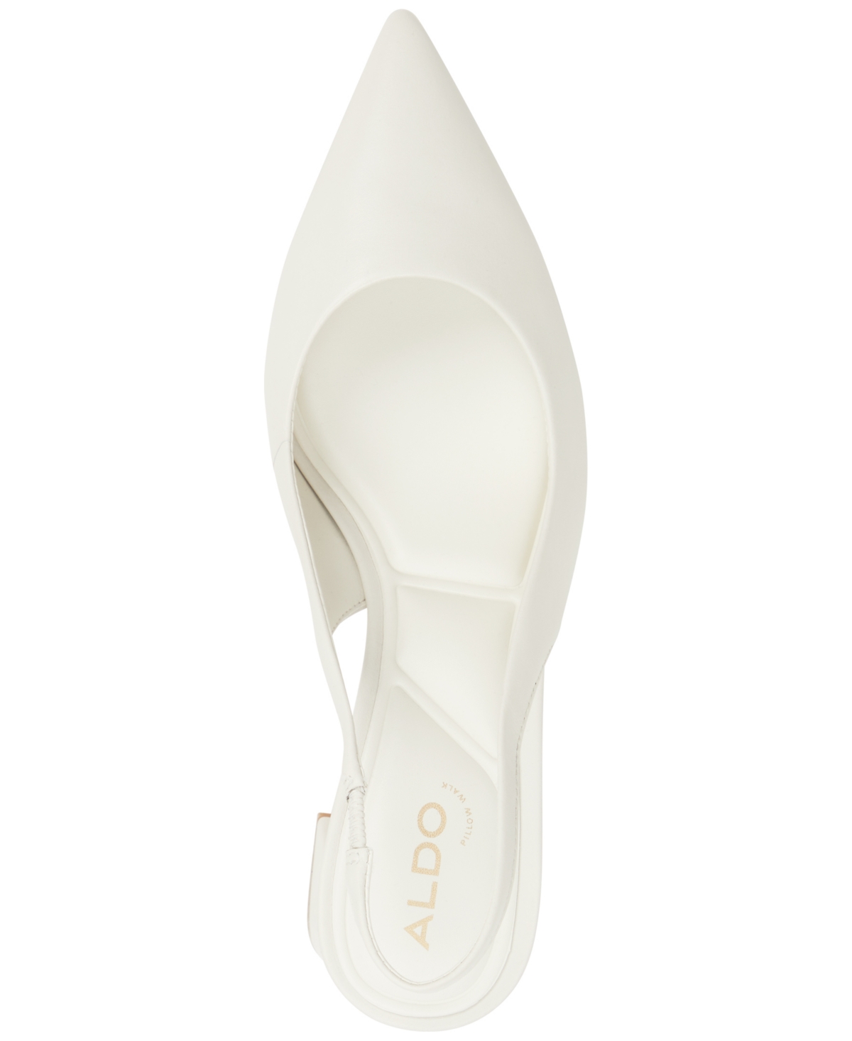 Shop Aldo Women's Uliana Pointed-toe Slingback Block-heel Pumps In White,bone