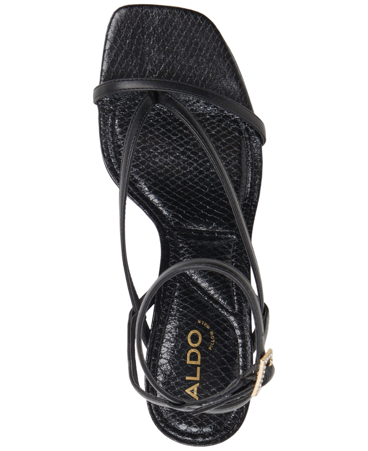 Shop Aldo Women's Talvi Strappy Scuplted Wedge Sandals In Black