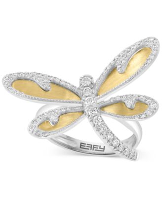 EFFY Collection - Diamond Dragonfly Ring (1/2 ct. t.w.) in 14k Two-Tone Gold