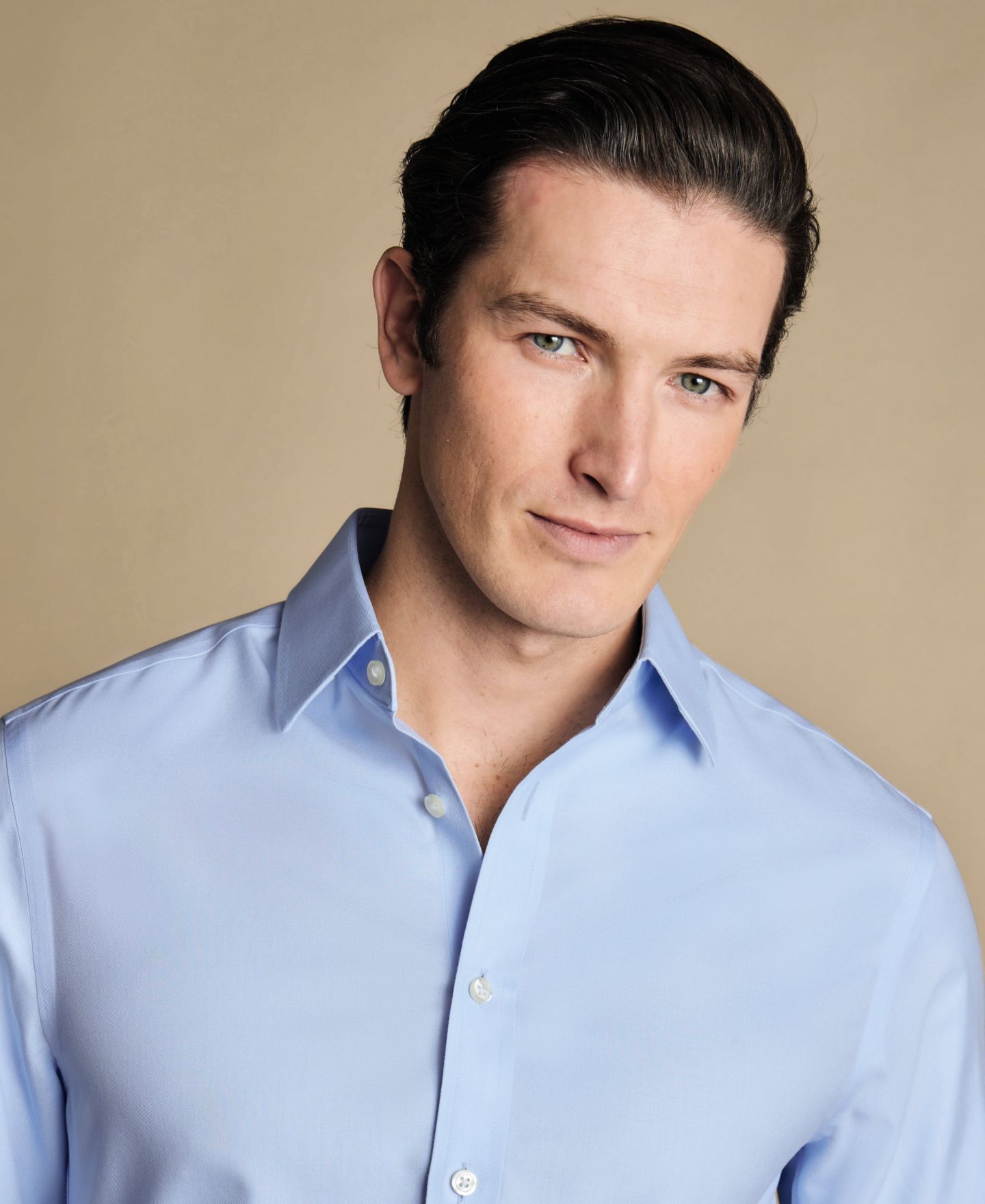 Мужская рубашка Charles Tyrwhitt Slim-Fit Dress Shirt, цвет: Синий — фото 2