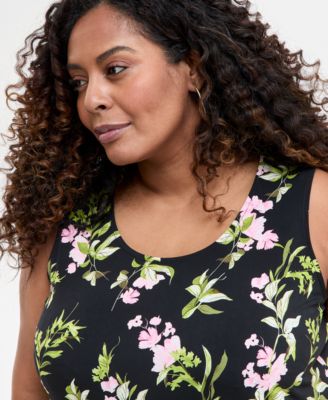 Plus Size Printed Tunic Tank, Exclusively at Macy's
