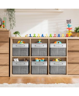 3 Pack 15 inch Collapsible Storage Bins with Handles - Perfect for Home Storage & Organization