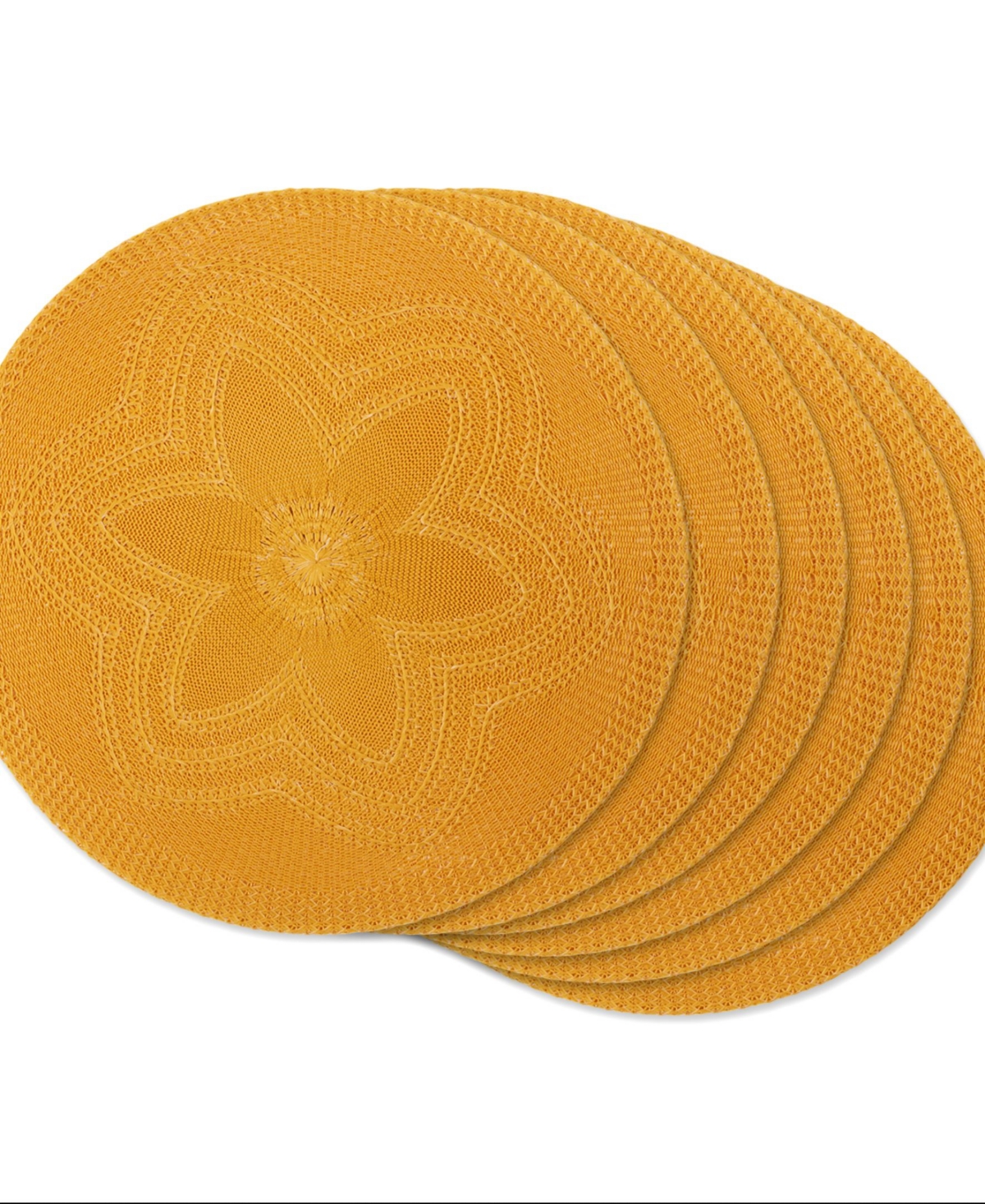Design Imports Floral Woven Round Placemat, Set Of 6