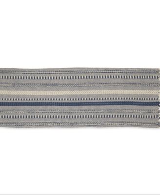 Braided Stripe Jacquard Fringe Table Runner, 15" x 108"