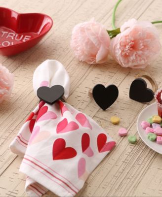Heart Chalkboard Napkin Ring, Set of 6