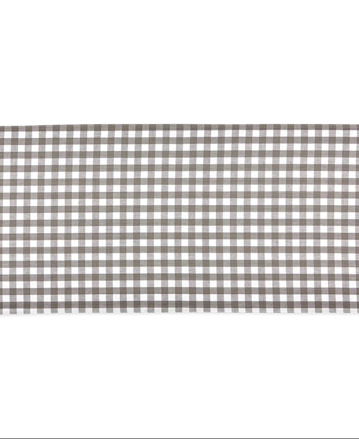 Design Imports Reversible Gingham-buffalo Table Runner, 14" X 72" In Gray