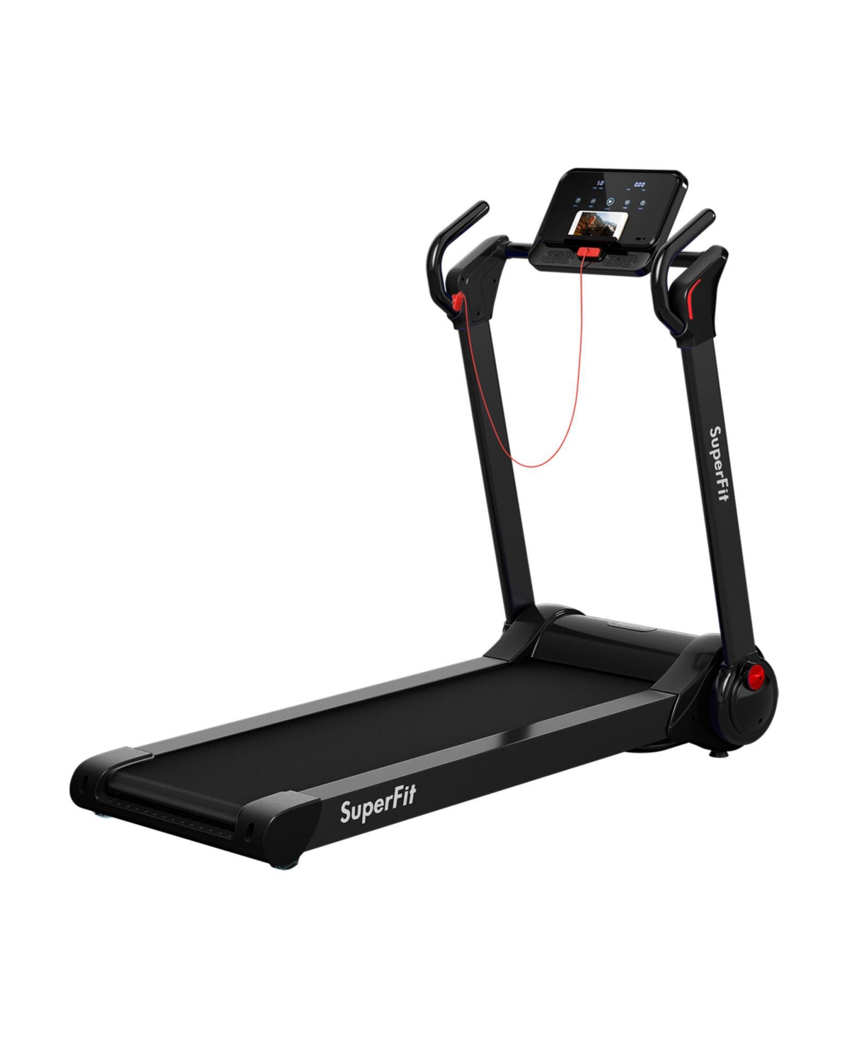 2.25 Hp Electric Motorized Folding Treadmill with Led Display - Black
