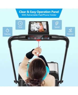 Ultra-thin Electric Folding Motorized Treadmill with LCD Monitor Low Noise