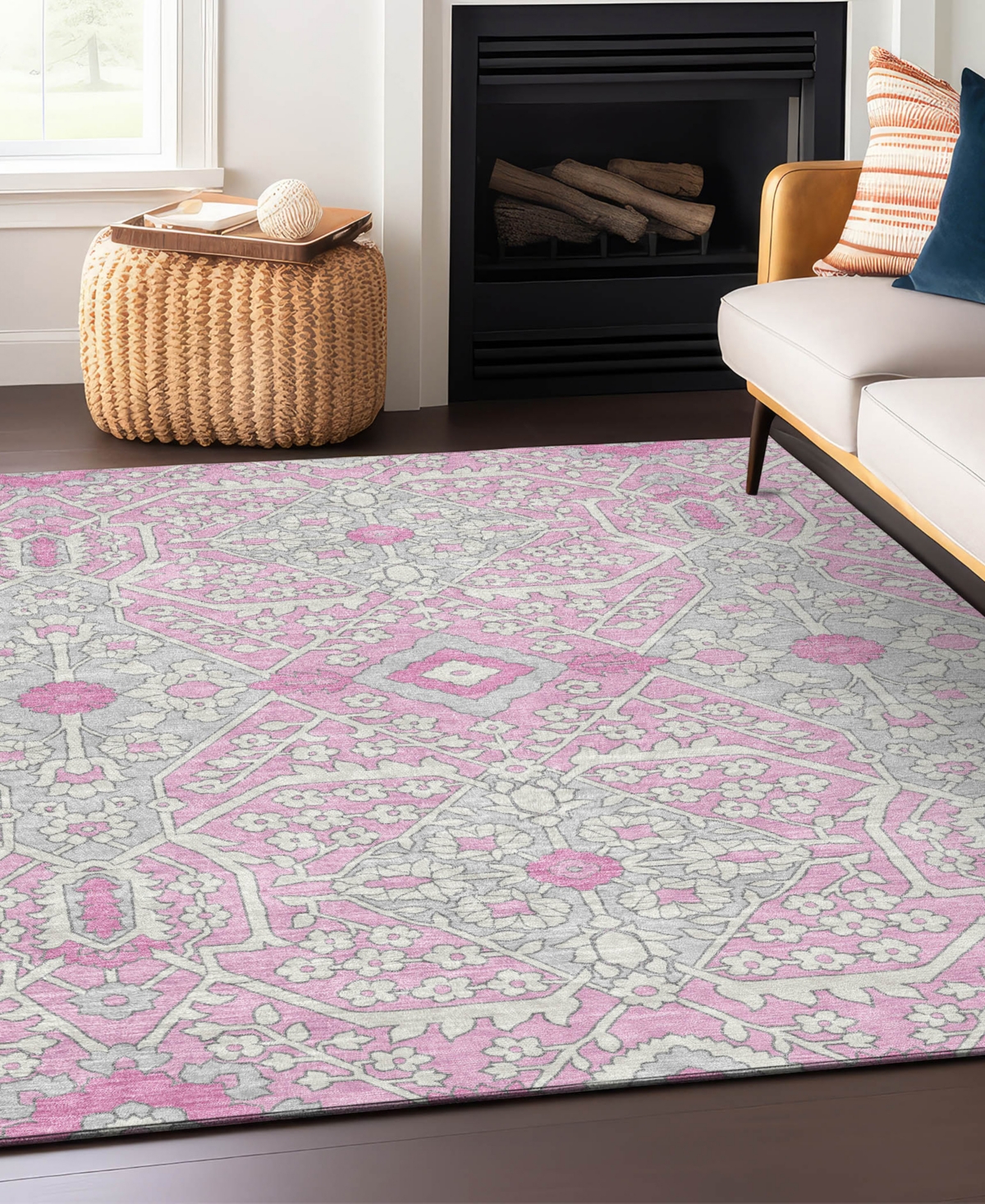 Addison Chantille Acn863 9'x12' Area Rug In Pink