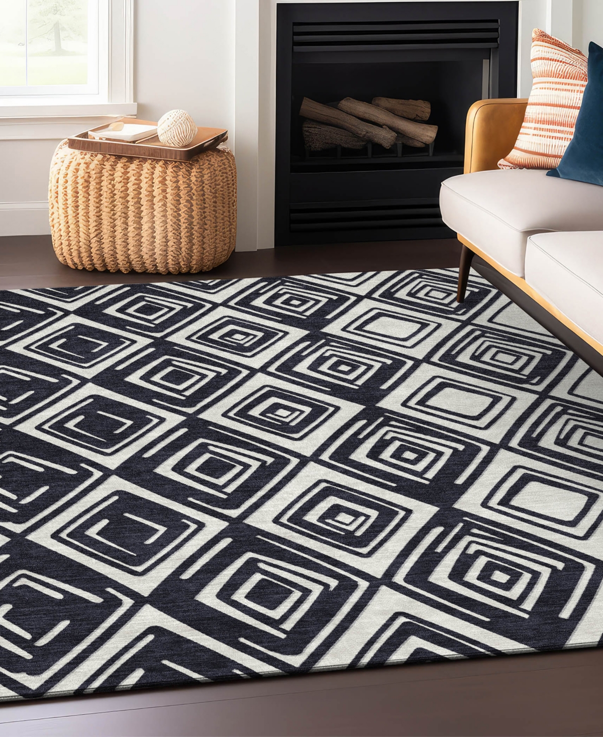 Addison Chantille Machine Washable Acn862 9'x12' Area Rug In Black