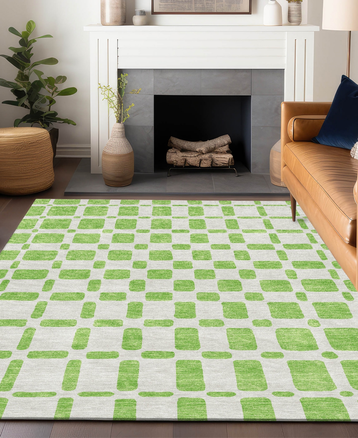 Shop Addison Chantille Machine Washable Acn871 2'6"x3'10" Area Rug In Lime