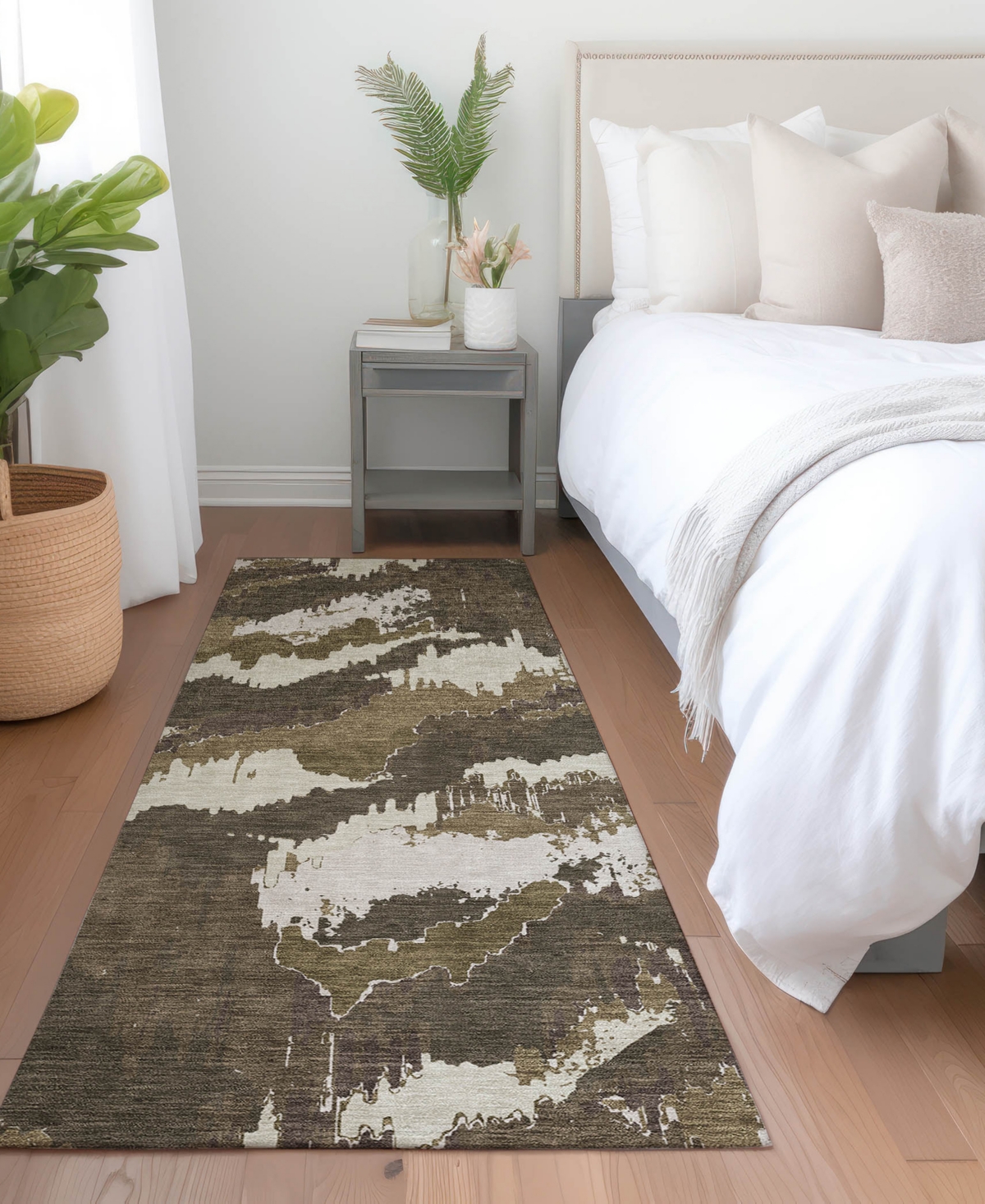 Addison Chantille Machine Washable Acn865 2'3"x7'6" Runner Area Rug In Brown