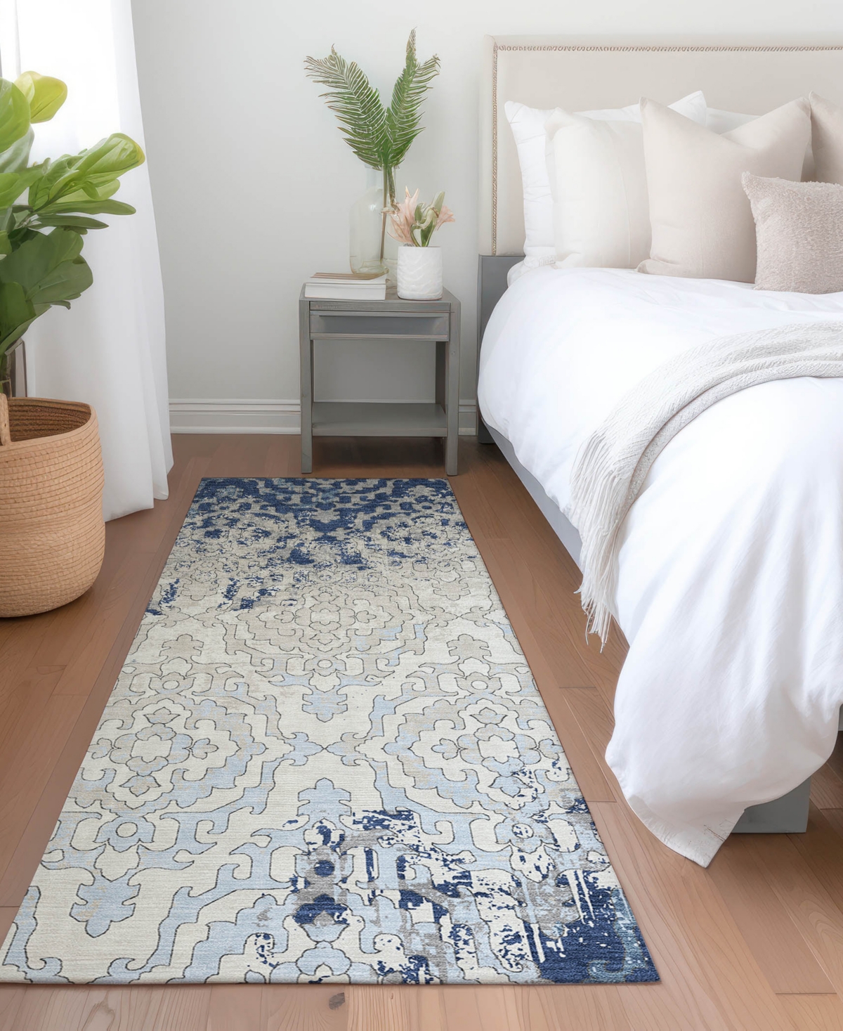 Addison Chantille Machine Washable Acn864 2'3"x7'6" Runner Area Rug In Navy