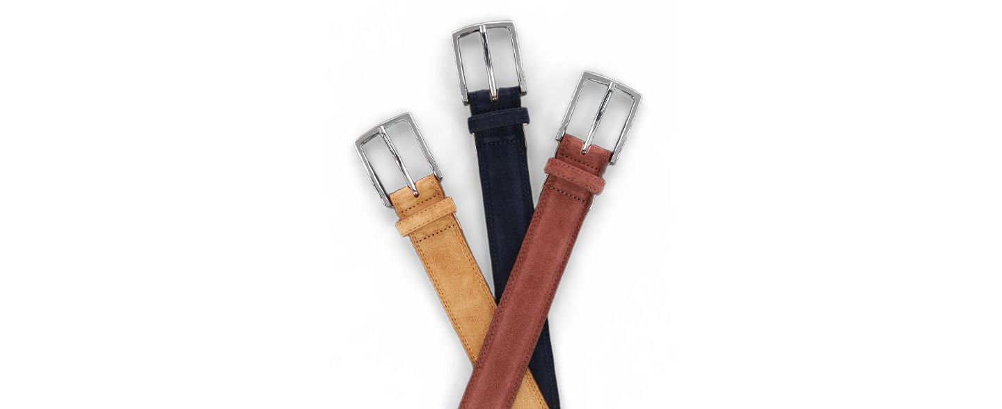 Мужской ремень TRAFALGAR Armando Italian Suede 35mm Feathered Edge Belt, цвет: Чёрный — фото 3