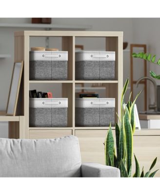 6 Pack 15 inch Collapsible Storage Bins with Handles - Perfect for Home Storage & Organization