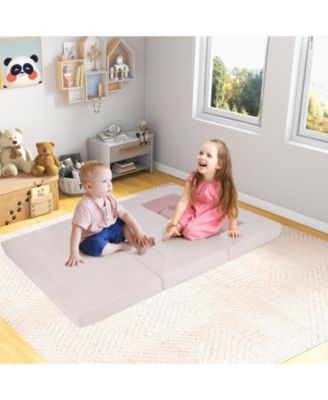 9-Piece Foam Climb and Crawl Playset with Soft Suede Cover for Toddlers