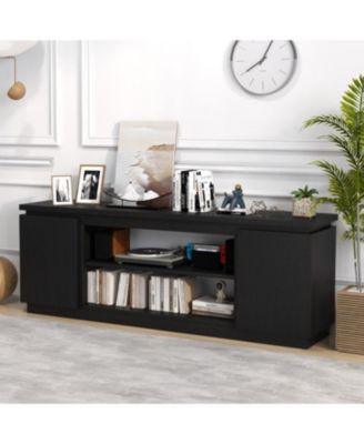 TV Cabinet with 3 Adjustable Shelves and Anti-Tipping Kits Secure Entertainment Center for Living Room