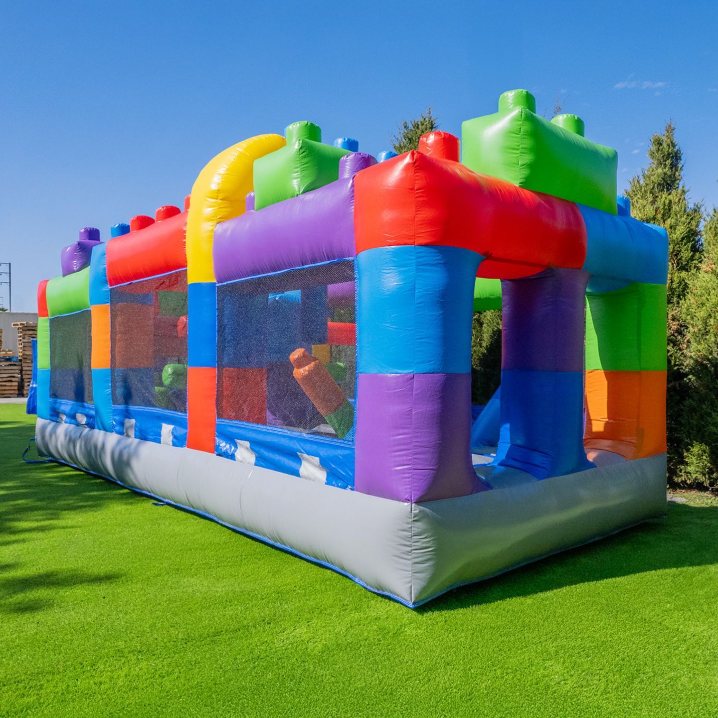 Детская игрушка HERO Kiddo Block Party 20 Ft. Vinyl Inflatable Obstacle Course, Up to 2 Users, Ages 3+ — фото 2
