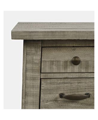 Telluride Rustic Farmhouse Solid Wood USB Charging Chairside End Table