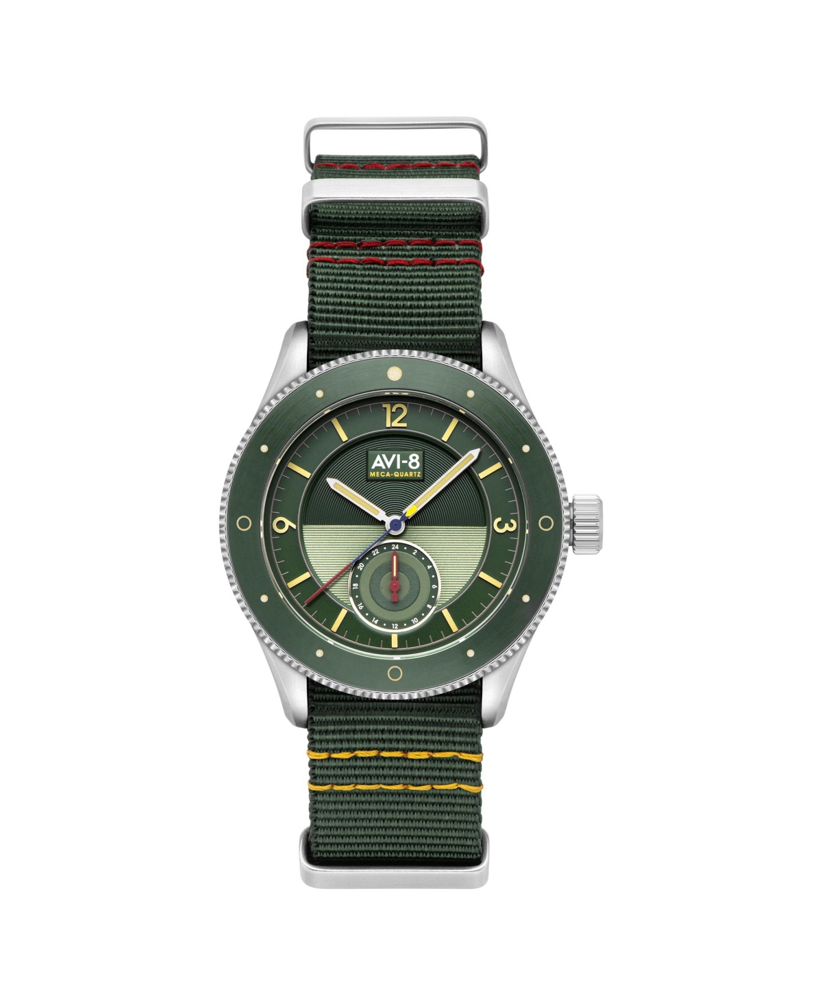 Avi-8 Men's Flyboy Airmaster Sector Meca-quartz Green Nylon Strap Watch, 40mm In Green