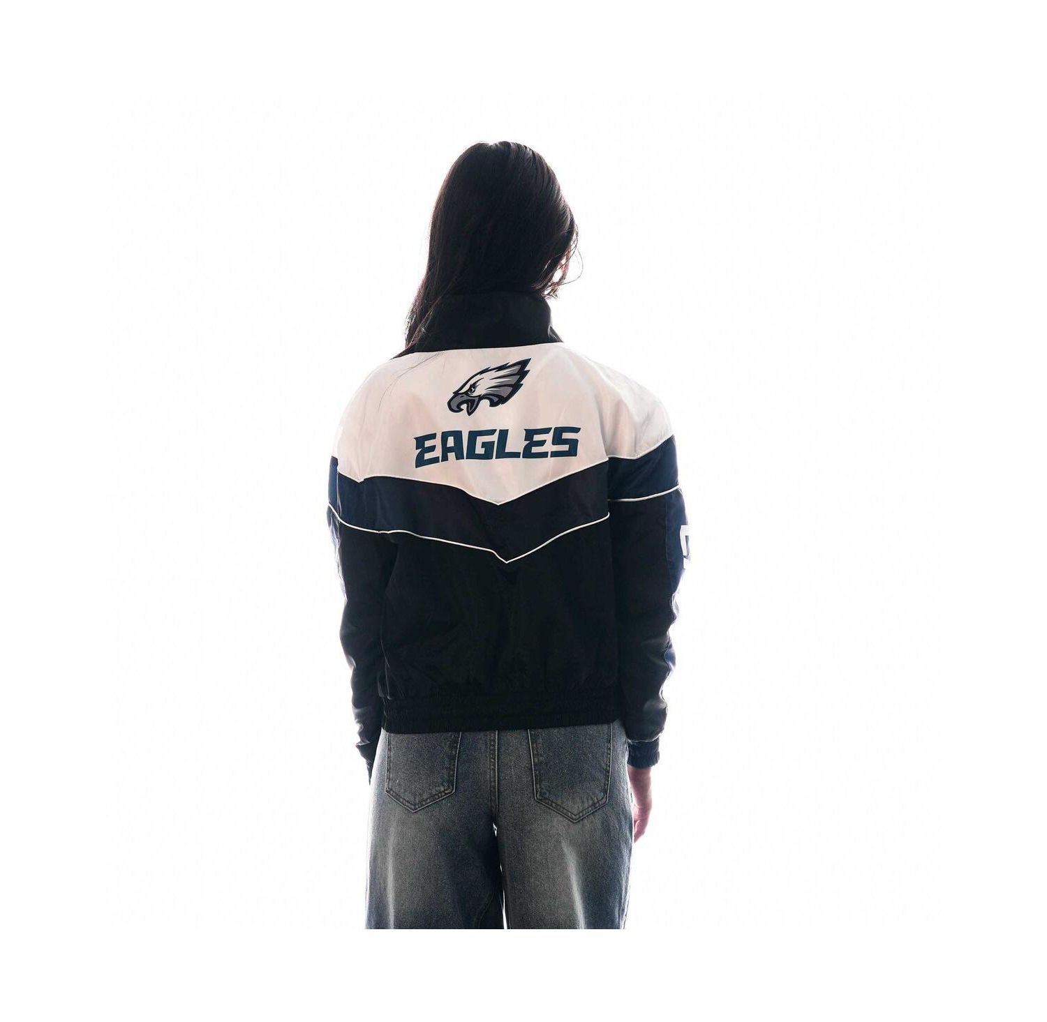 Women's Black Philadelphia Eagles 1/4-Zip Track Jacket