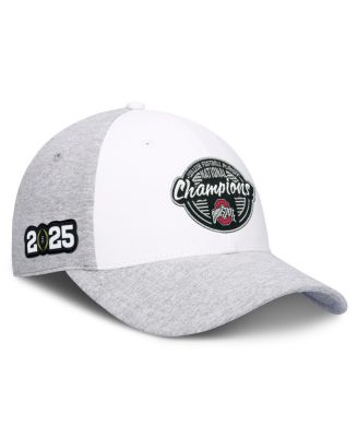 Top of the World - Men's White/Heather Gray Ohio State Buckeyes College Football Playoff 2024-2025 National Champions Script Adjustable Hat