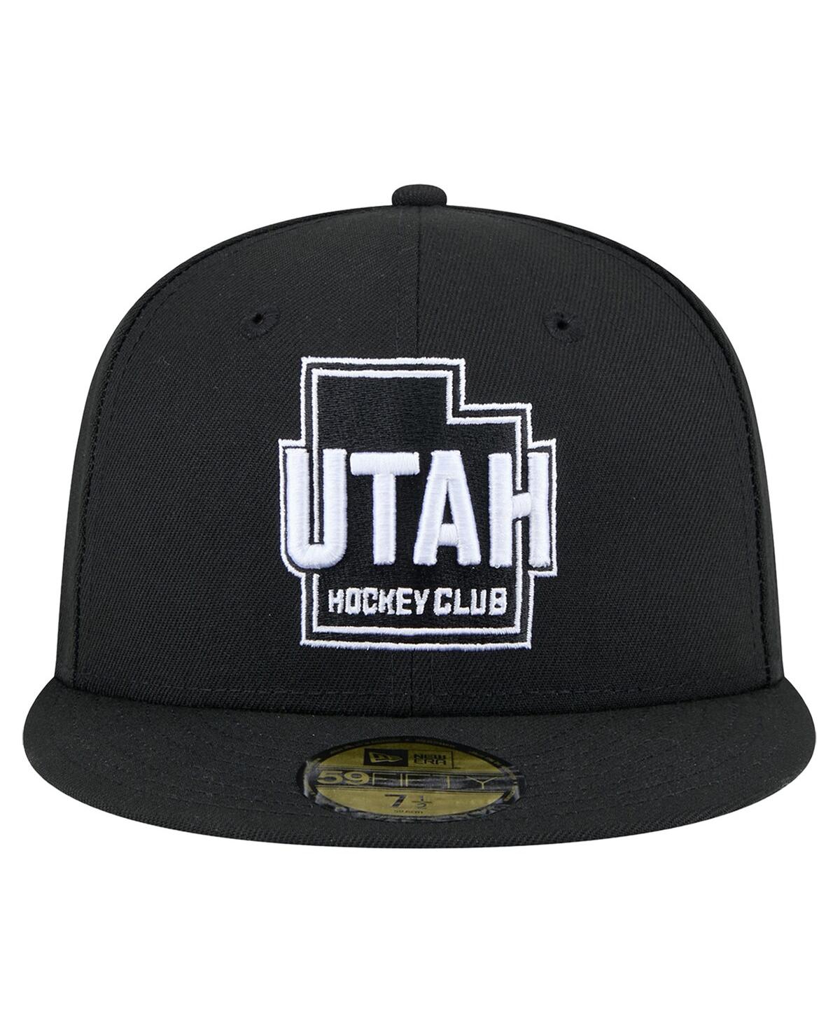 Shop New Era Men's Black Utah Hockey Club State Shape 1st Season 59fifty Fitted Hat