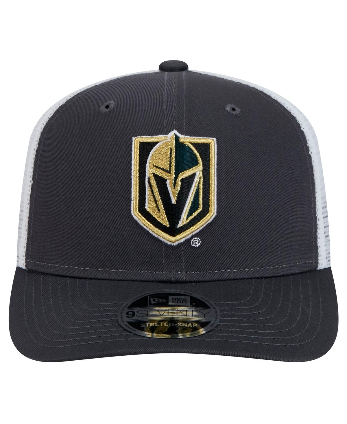 New Era Men's Charcoal/white Vegas Golden Knights Core Trucker 9seventy Stretch-snap Hat In Charcoal,white
