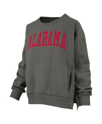 Women's Charcoal Alabama Crimson Tide Pocketed Raglan Pullover Sweatshirt
