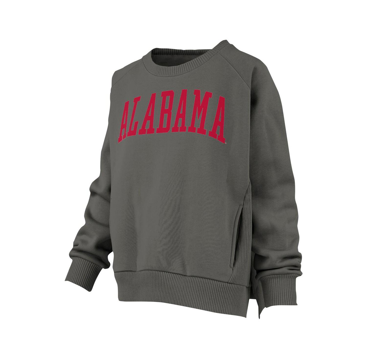 Women's Charcoal Alabama Crimson Tide Pocketed Raglan Pullover Sweatshirt