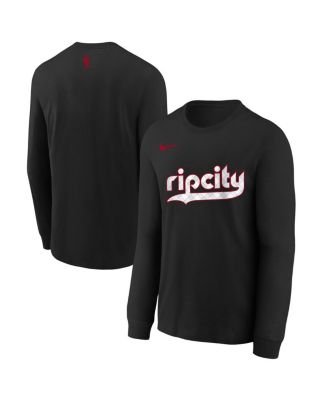 Nike - Black Portland Trail Blazers 2024/25 City Edition Wordmark Performance Long Sleeve T-Shirt